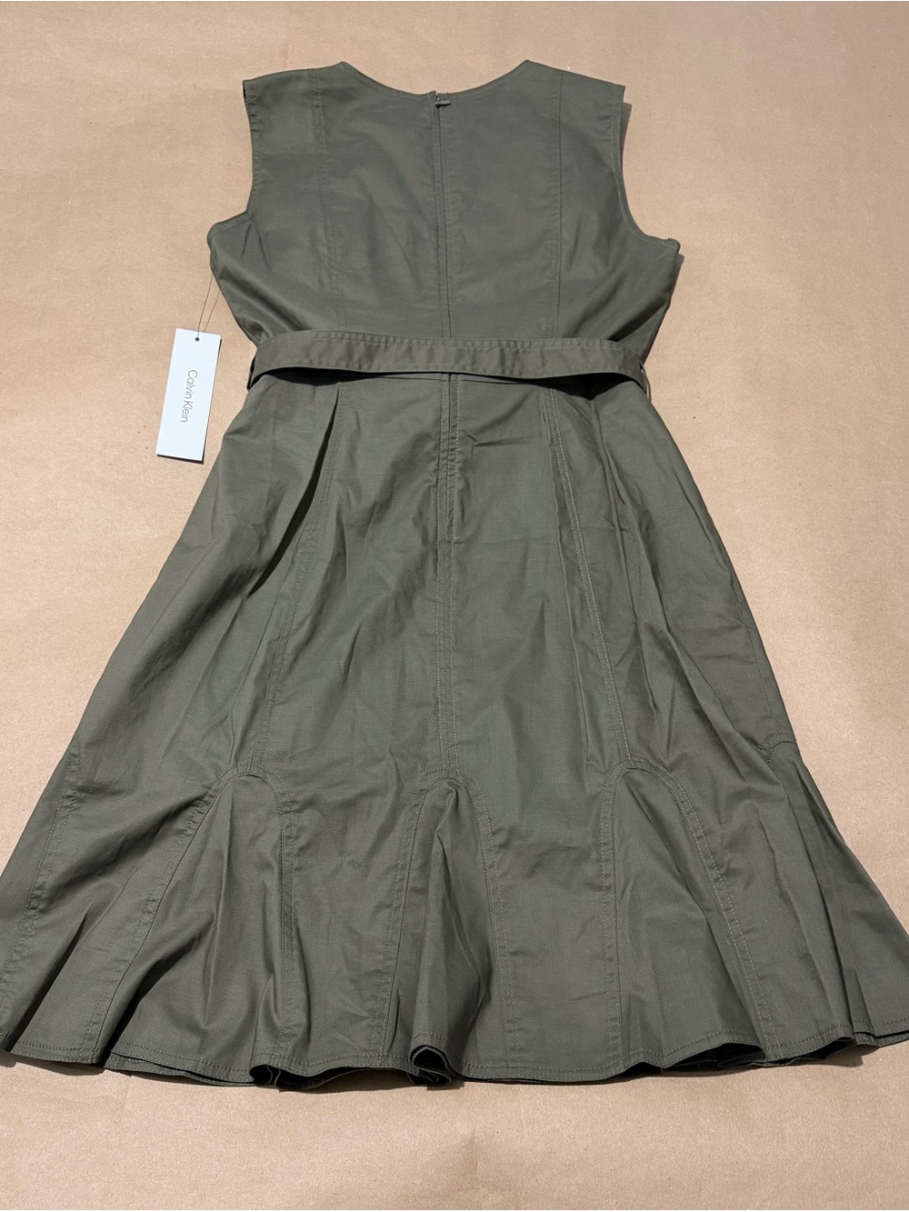 Olive Green Calvin Klein Dress - Picture 4 of 9